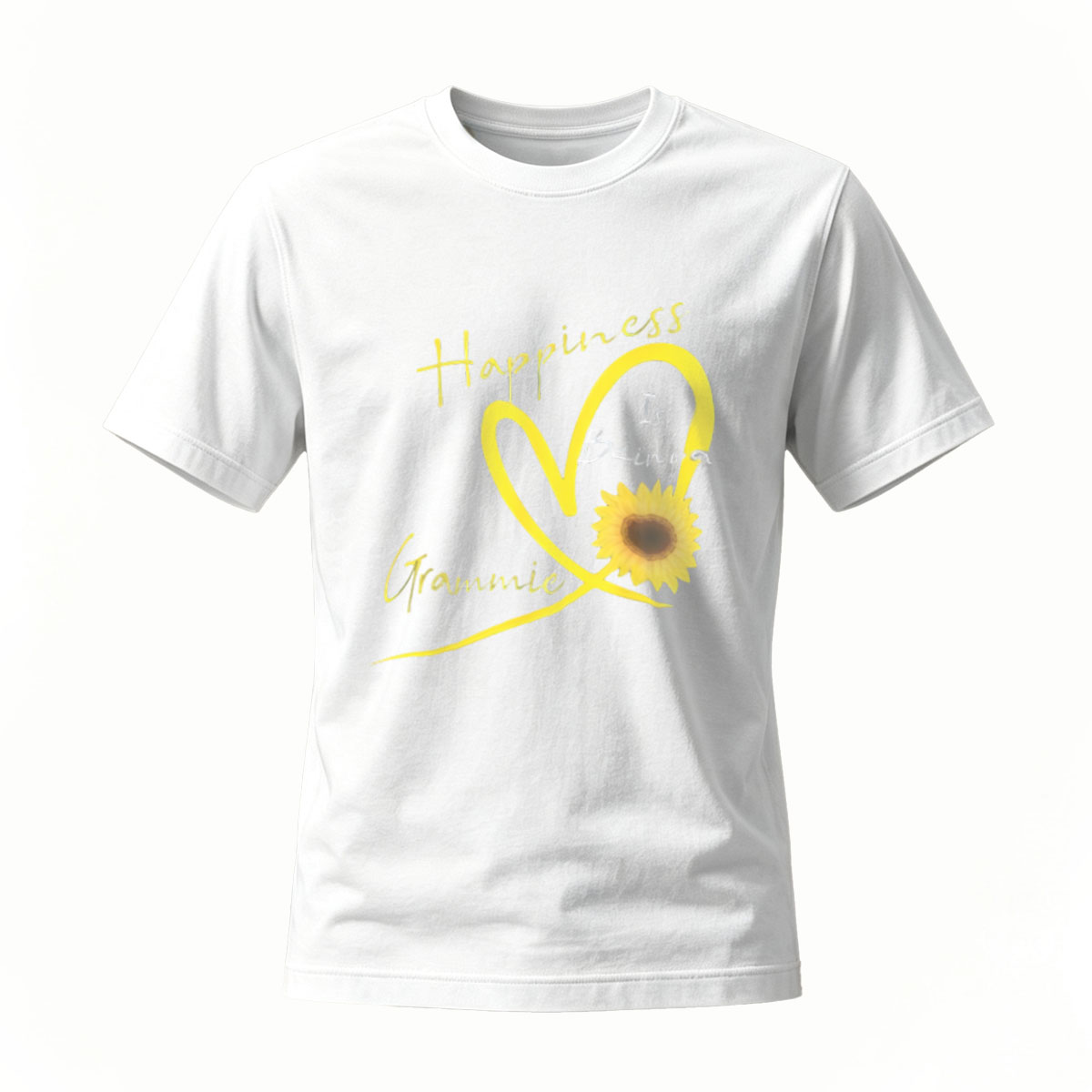 Happiness Is Being Grammie Sunflower Heart T-Shirt - Image 2