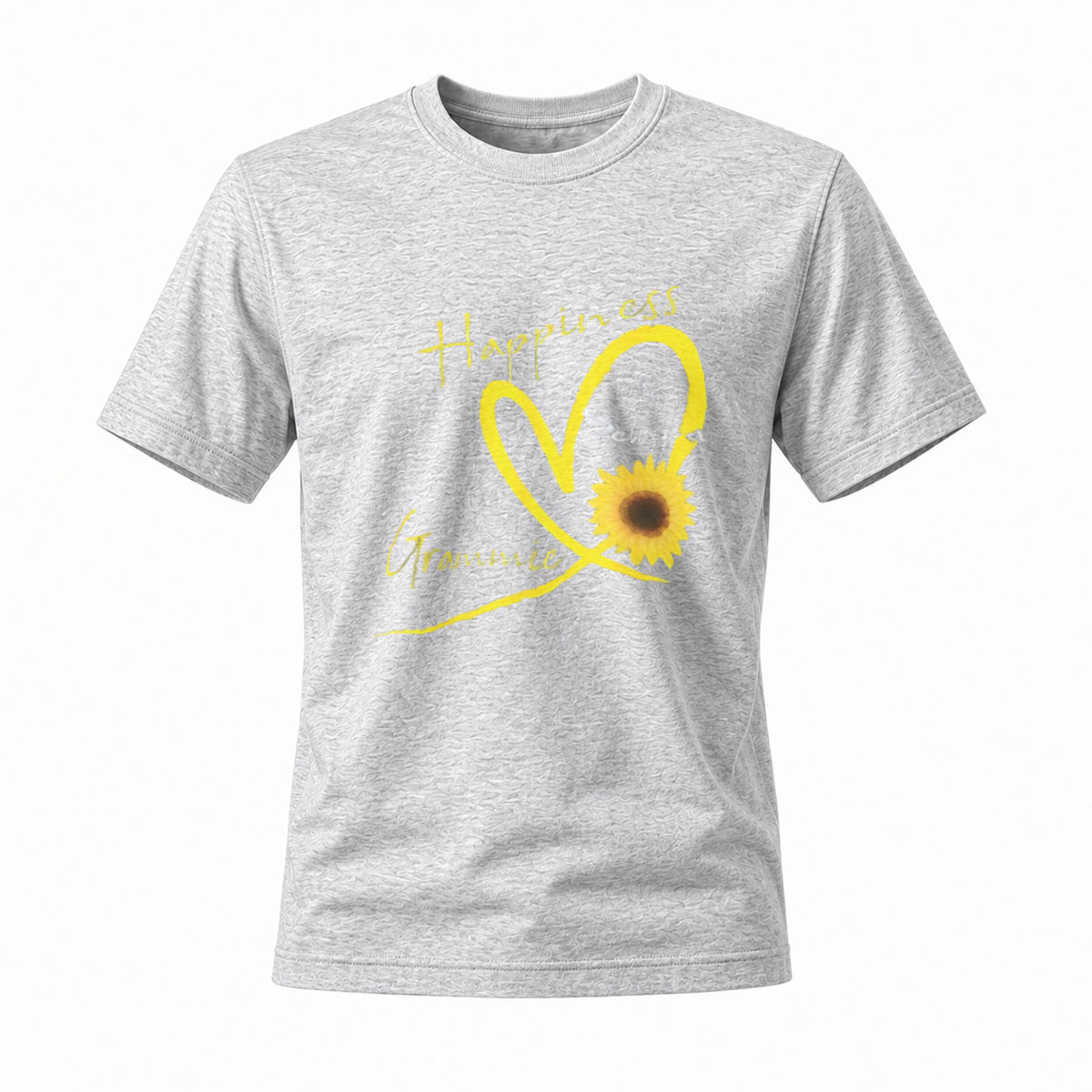 Happiness Is Being Grammie Sunflower Heart T-Shirt - Image 3