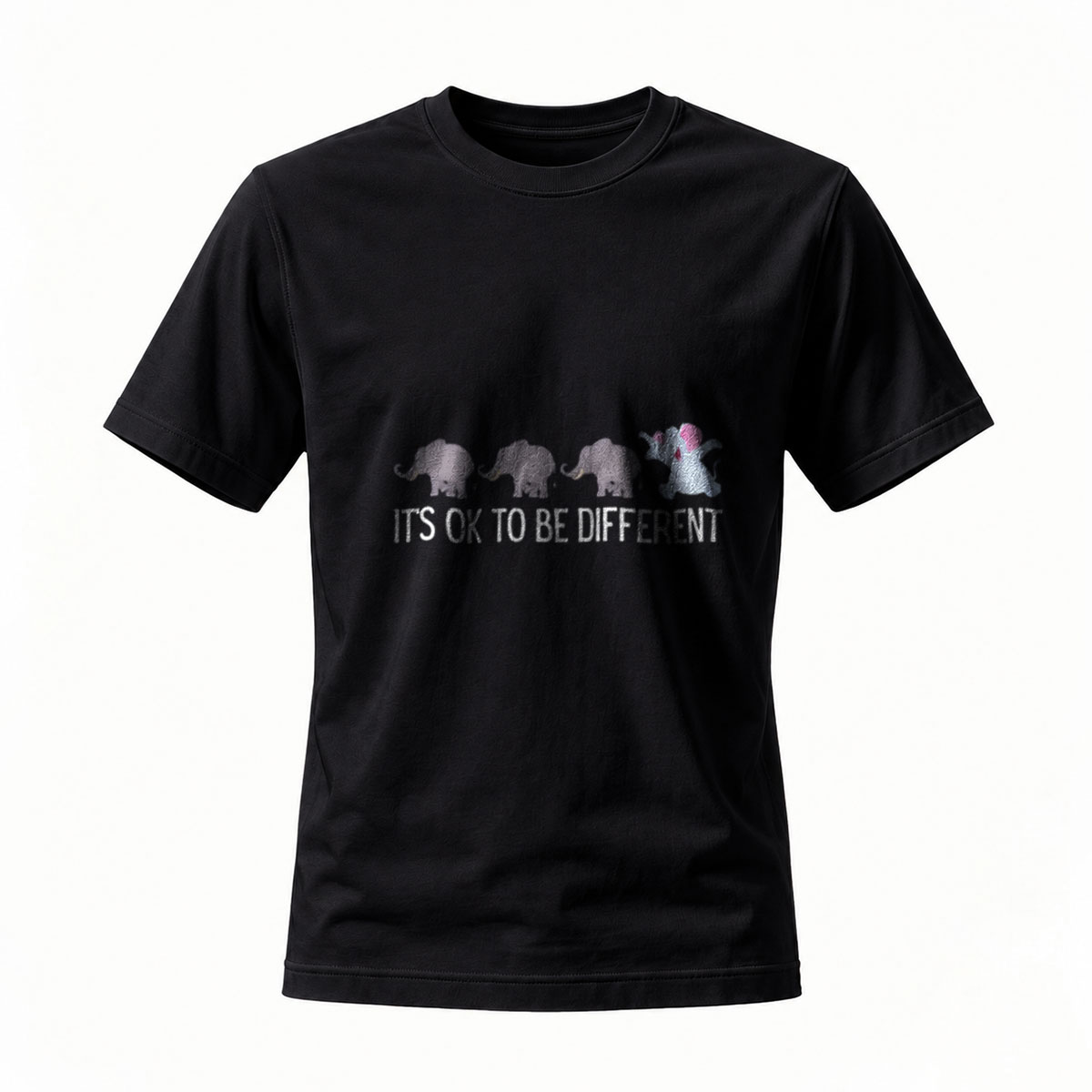 Its OK to Be Different Elephant Design T-Shirt Men Women Casual Wear