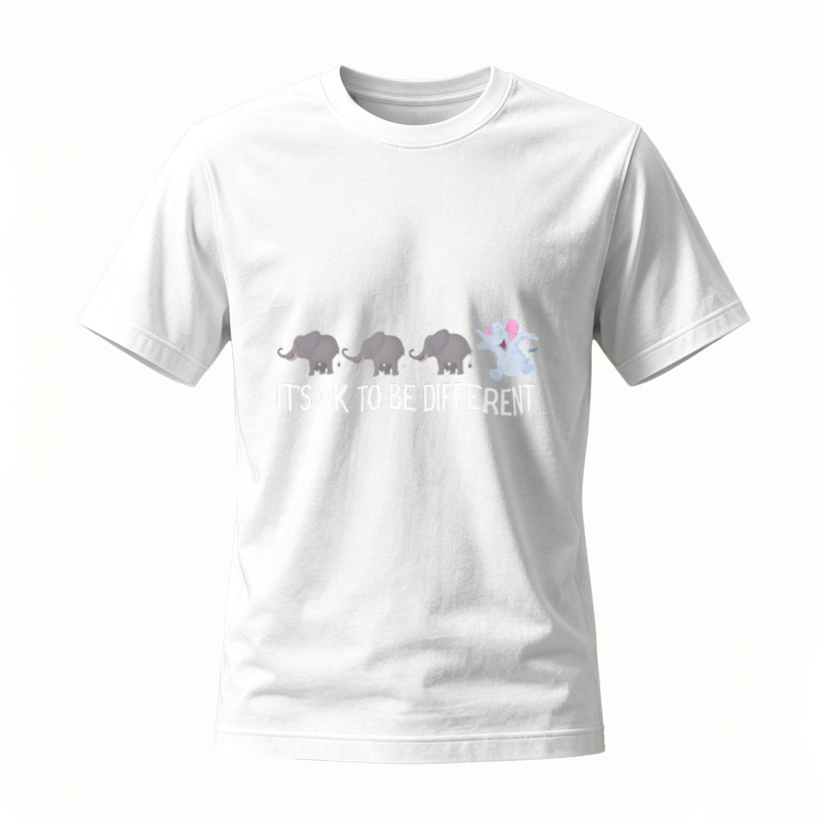 Its OK to Be Different Elephant Design T-Shirt Men Women Casual Wear - Image 2