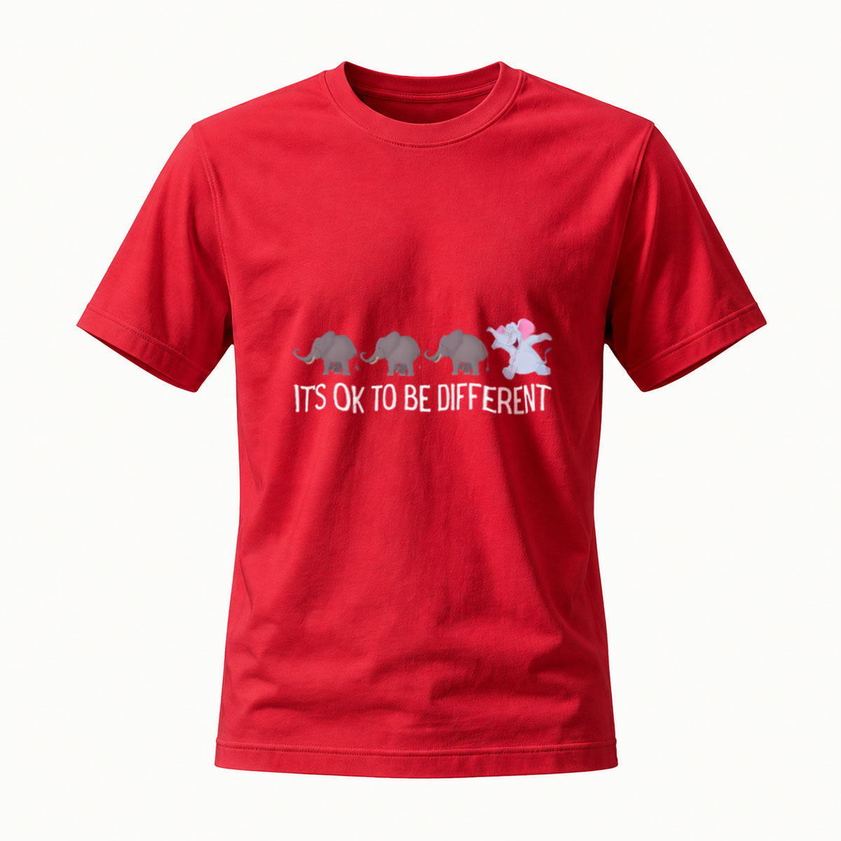 Its OK to Be Different Elephant Design T-Shirt Men Women Casual Wear - Image 5