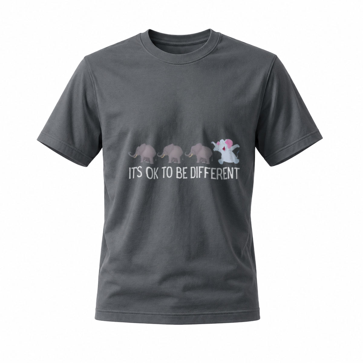 Its OK to Be Different Elephant Design T-Shirt Men Women Casual Wear - Image 6