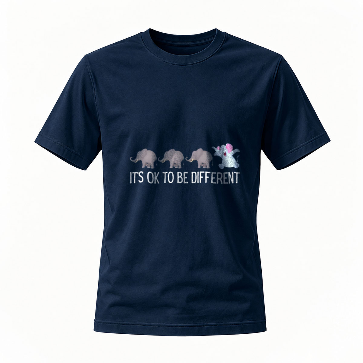 Its OK to Be Different Elephant Design T-Shirt Men Women Casual Wear - Image 7