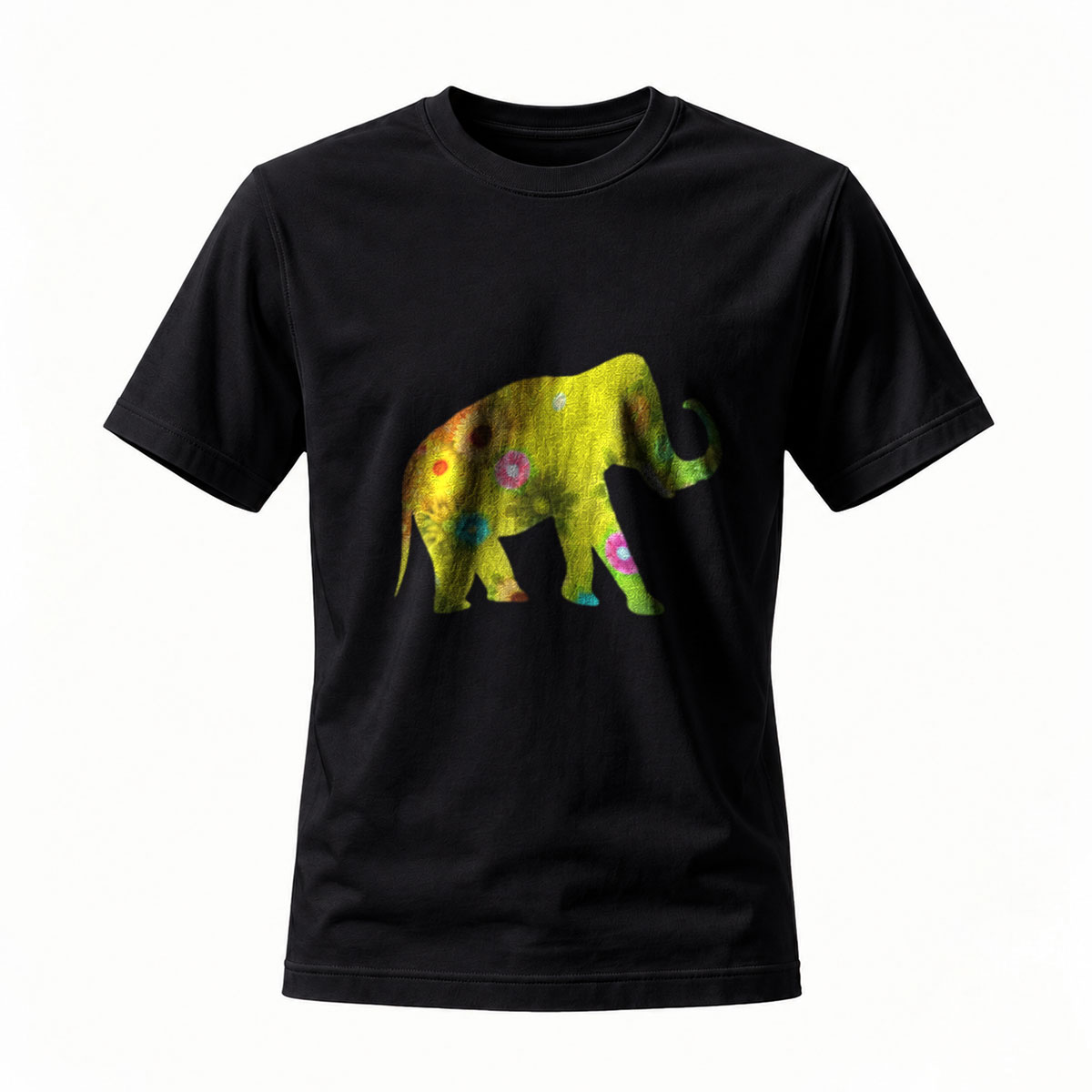 Colorful Elephant Print Men's T-Shirt Summer Casual Wear