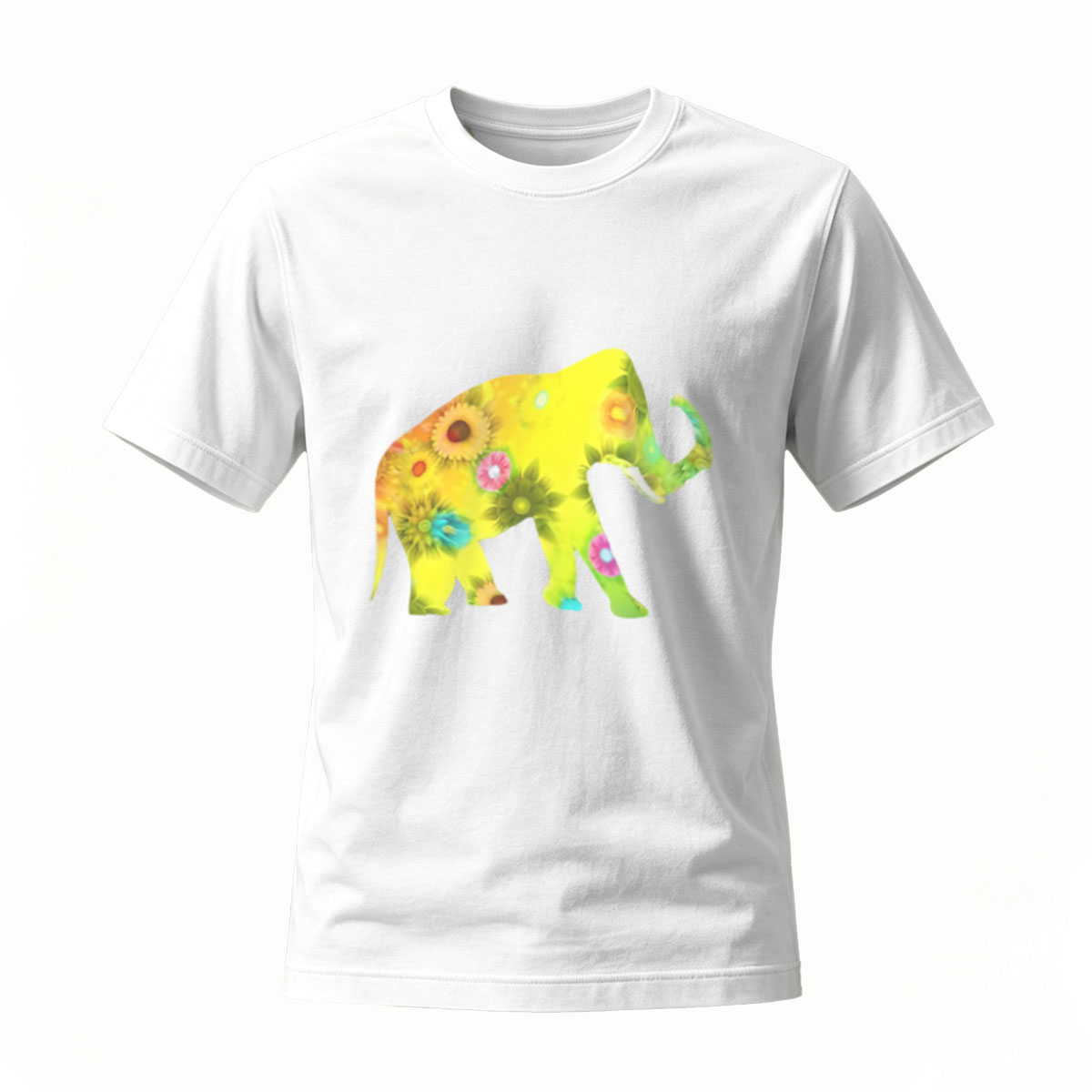 Colorful Elephant Print Men's T-Shirt Summer Casual Wear - Image 2