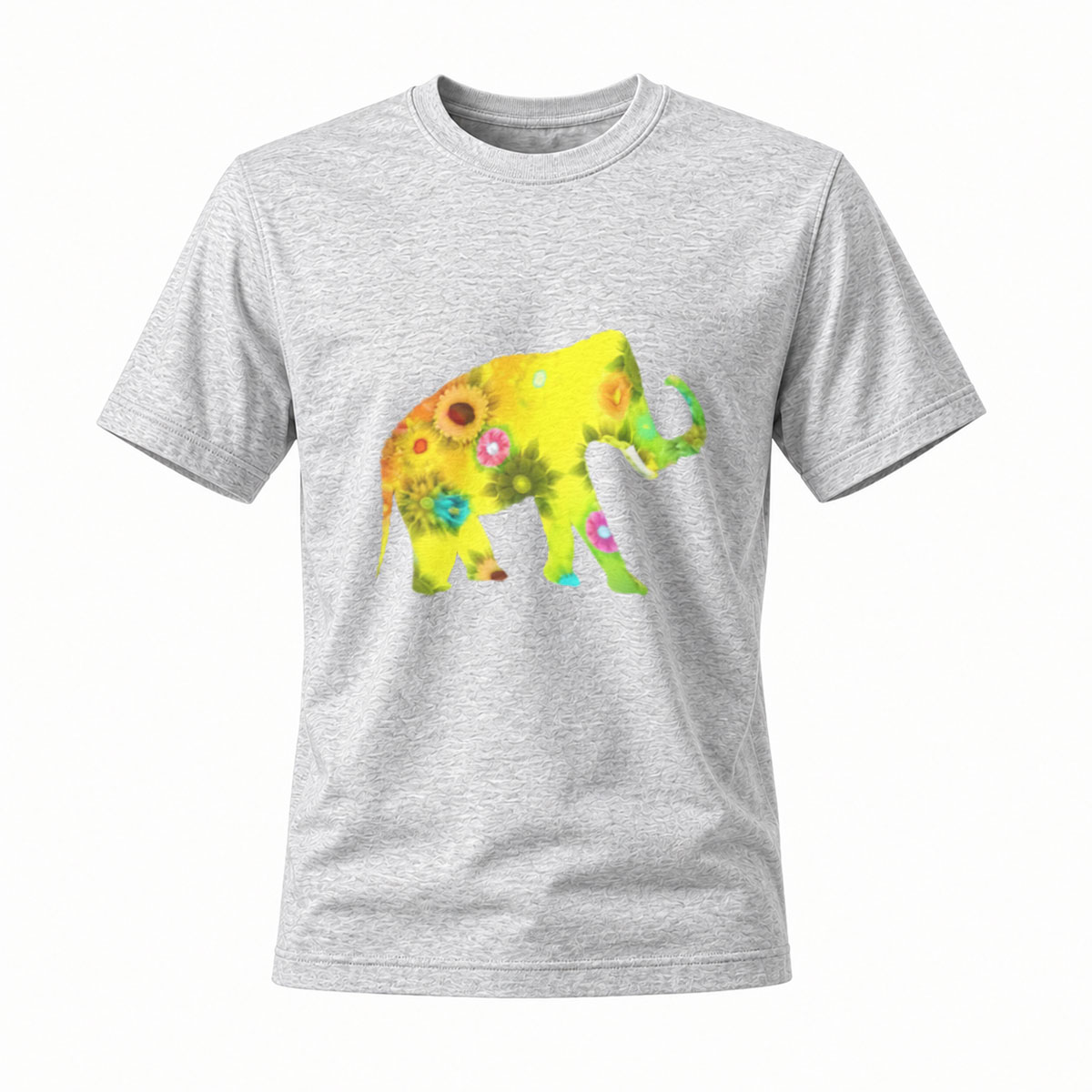 Colorful Elephant Print Men's T-Shirt Summer Casual Wear - Image 3