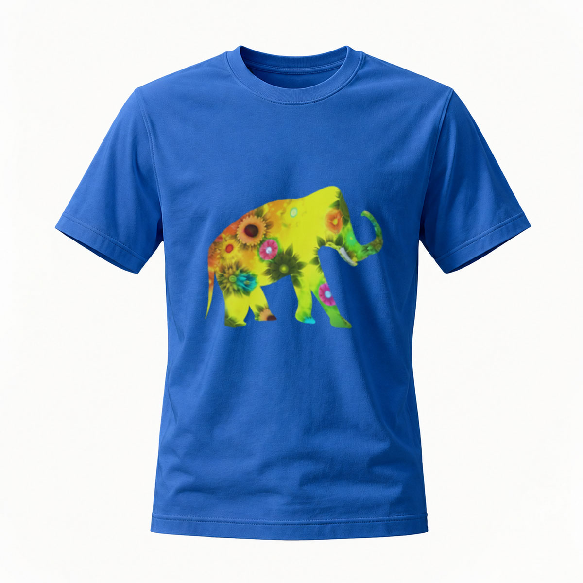 Colorful Elephant Print Men's T-Shirt Summer Casual Wear - Image 4
