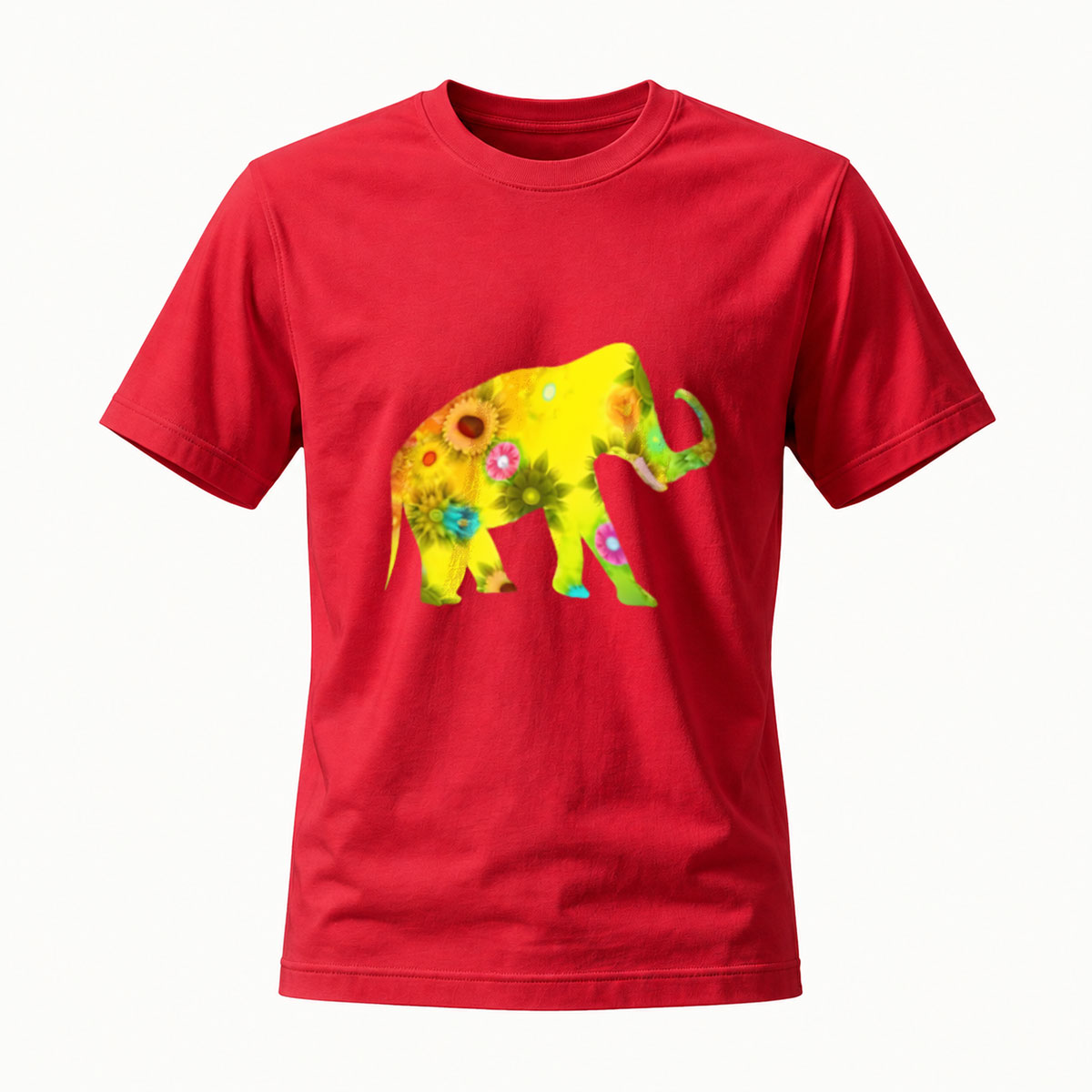 Colorful Elephant Print Men's T-Shirt Summer Casual Wear - Image 5