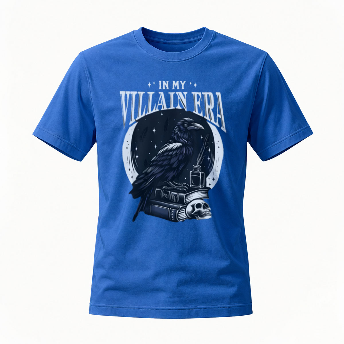 In My Villain Era Raven Moon T-Shirt Men's Black Gothic Graphic Tee - Image 4