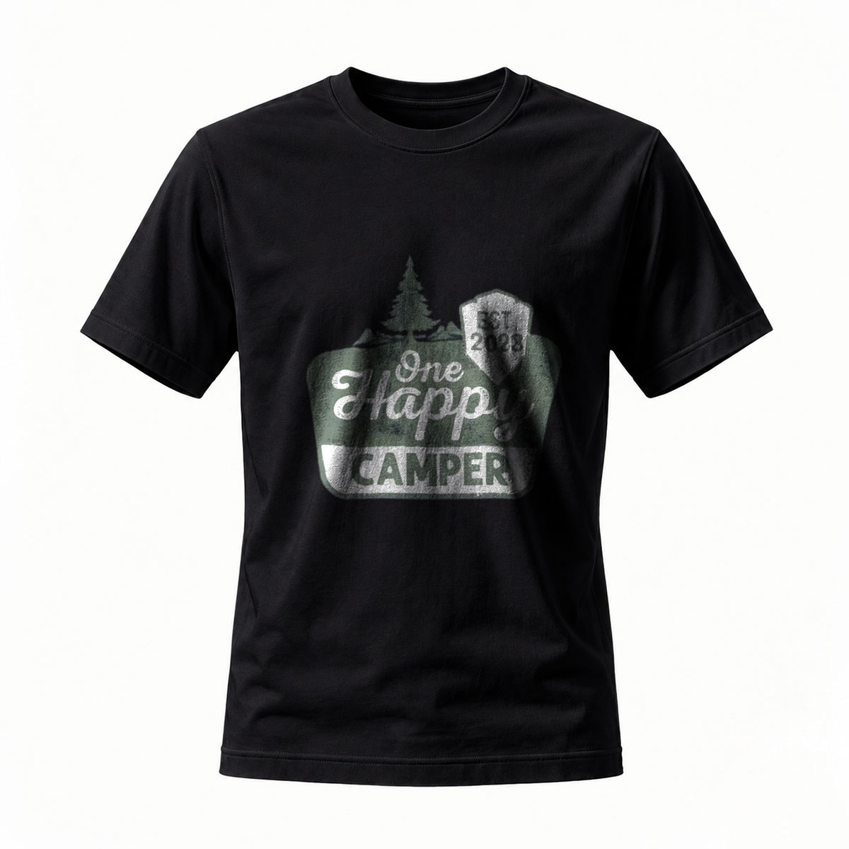 One Happy Camper Camping T-Shirt Men's Outdoor Adventure Gift