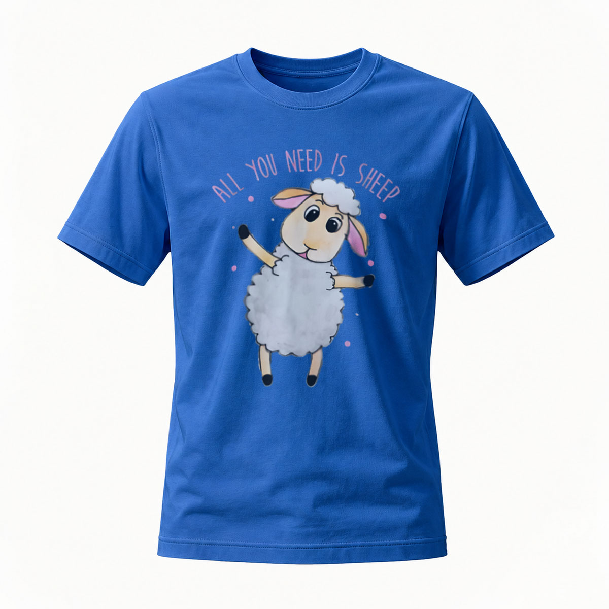 All You Need Is Sheep Funny Cartoon Sheep T-Shirt - Image 4