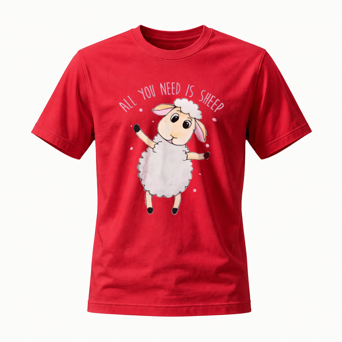 All You Need Is Sheep Funny Cartoon Sheep T-Shirt - Image 5