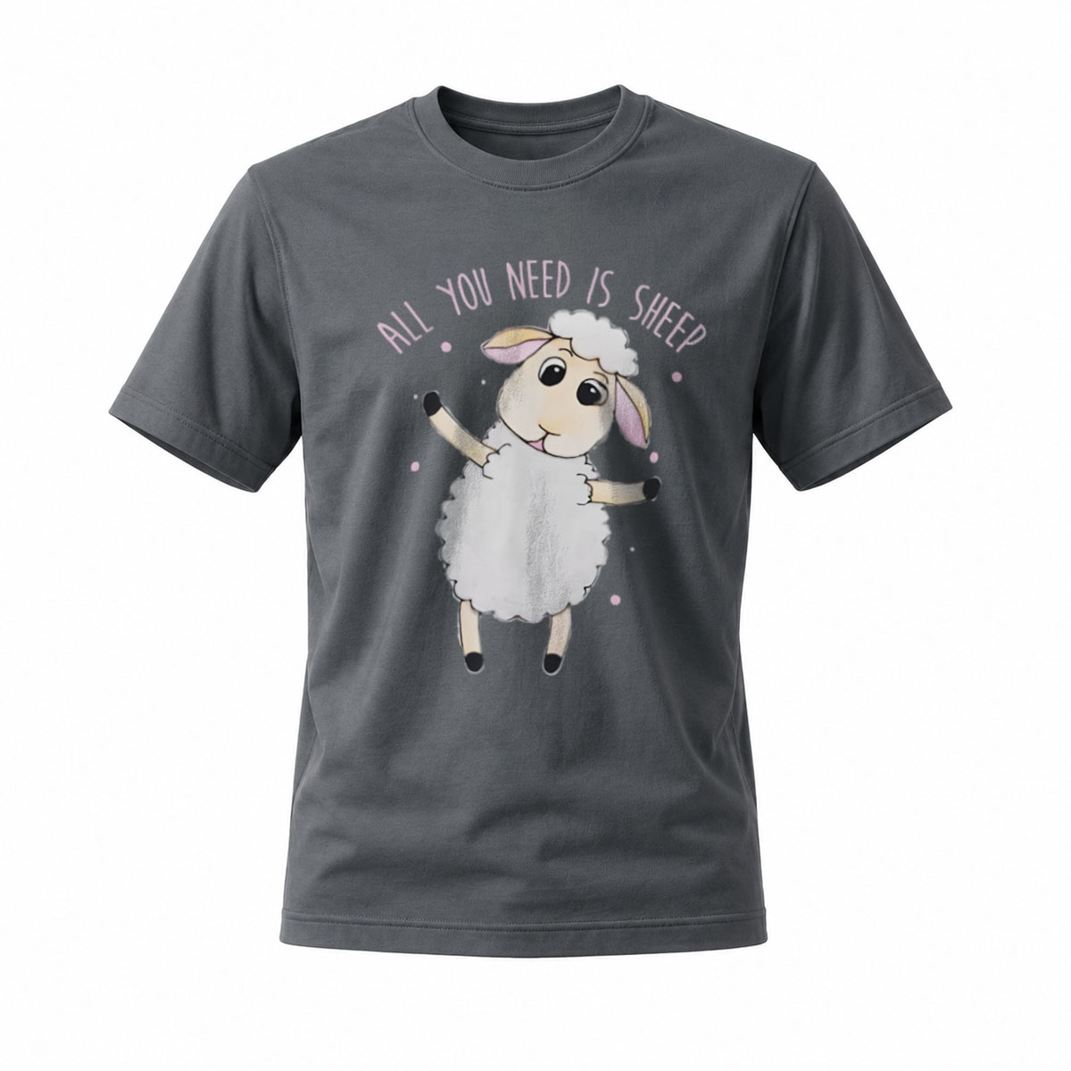 All You Need Is Sheep Funny Cartoon Sheep T-Shirt - Image 6