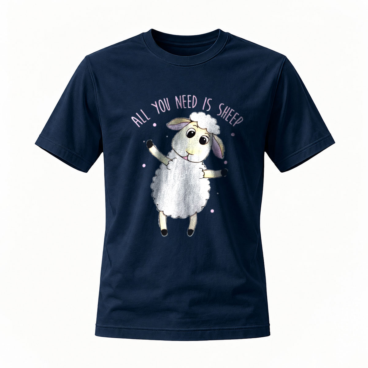 All You Need Is Sheep Funny Cartoon Sheep T-Shirt - Image 7