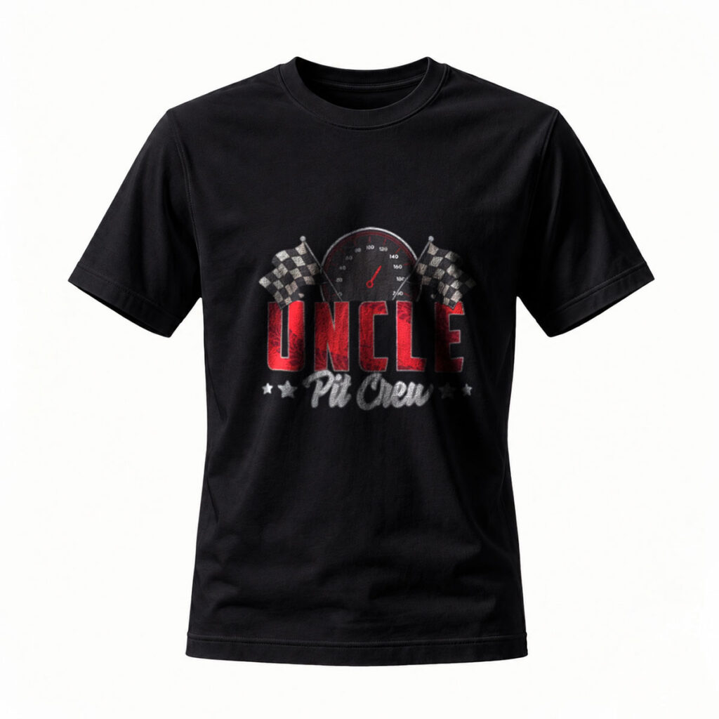 Uncle Pit Crew Racing T-Shirt Men's Black Speedometer Design Gift
