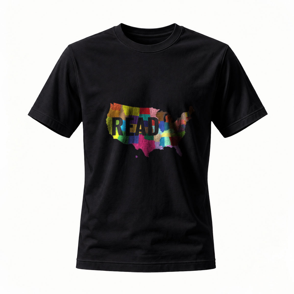 Read USA Map Rainbow T-Shirt Men's Women's Casual Wear Gift