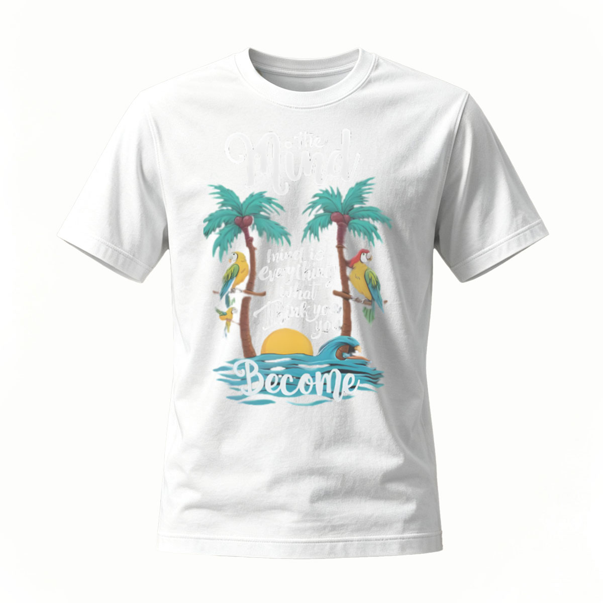 The Mind Is Everything Tropical Parrot T-Shirt Men's - Image 2