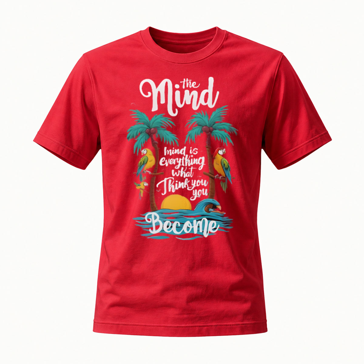 The Mind Is Everything Tropical Parrot T-Shirt Men's - Image 5