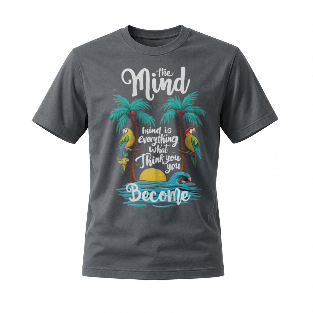 The Mind Is Everything Tropical Parrot T-Shirt Men's - Image 6
