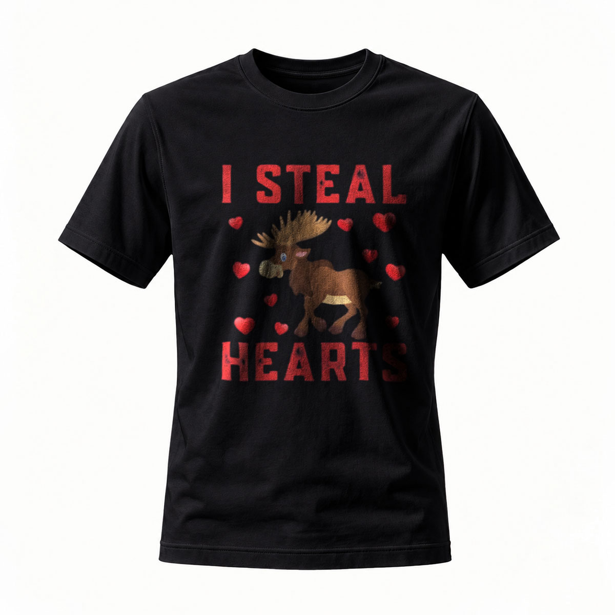 I Steal Hearts Moose T-Shirt Valentine Gift for Him Her