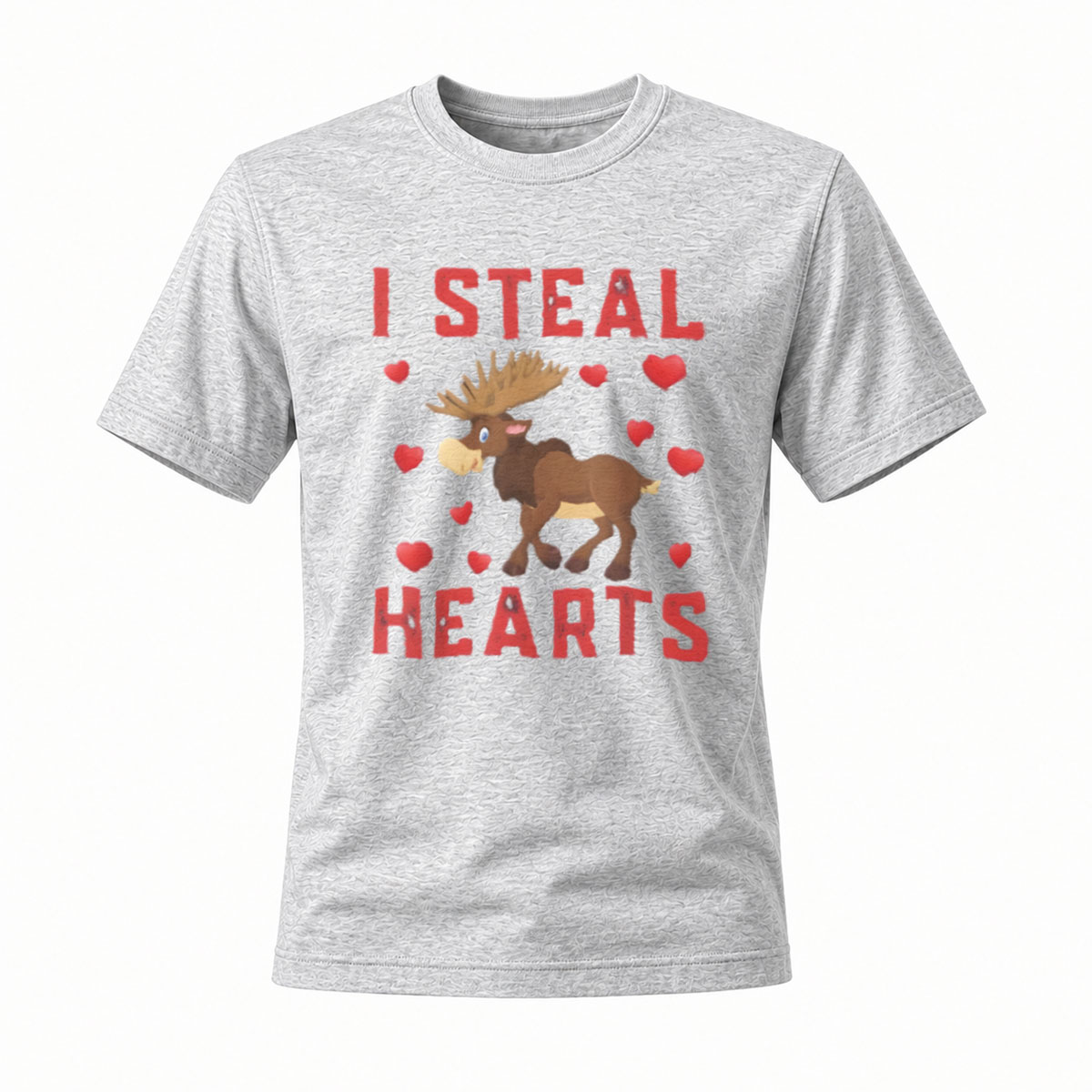 I Steal Hearts Moose T-Shirt Valentine Gift for Him Her - Image 3
