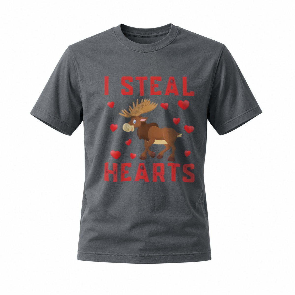 I Steal Hearts Moose T-Shirt Valentine Gift for Him Her - Image 6
