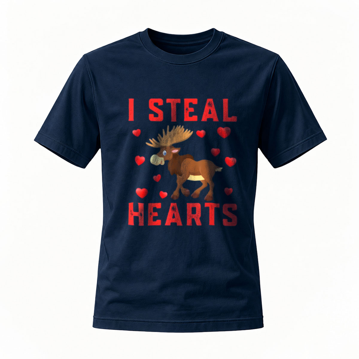 I Steal Hearts Moose T-Shirt Valentine Gift for Him Her - Image 7