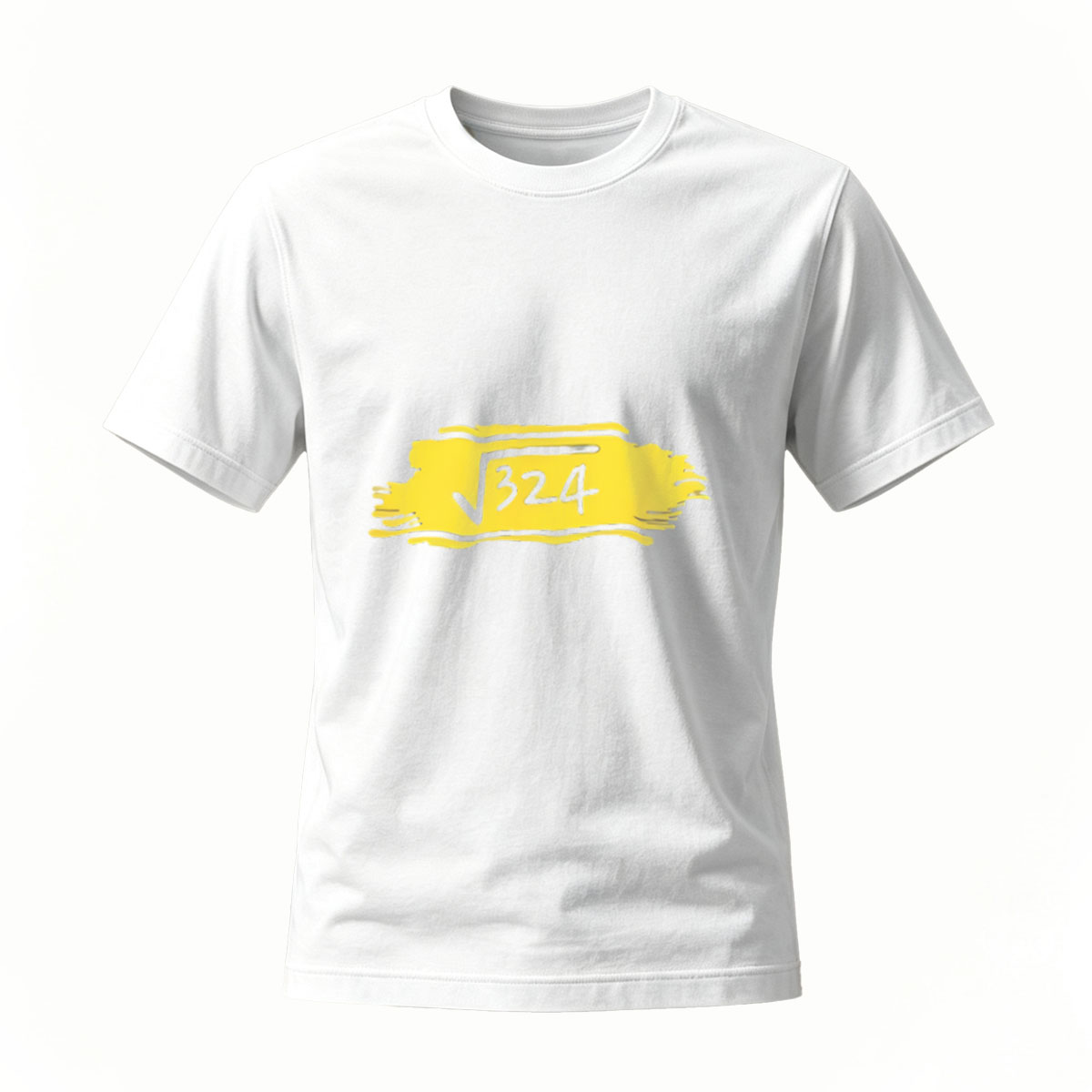 Men's Black T-Shirt Math Square Root 324 Gold Print Design - Image 2
