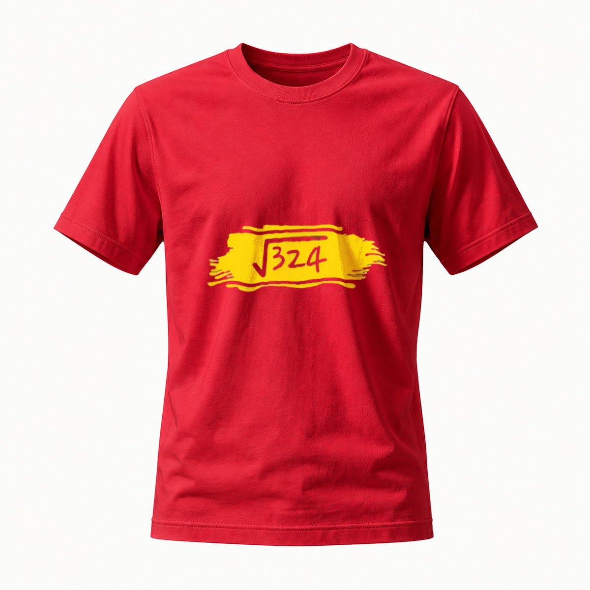 Men's Black T-Shirt Math Square Root 324 Gold Print Design - Image 5