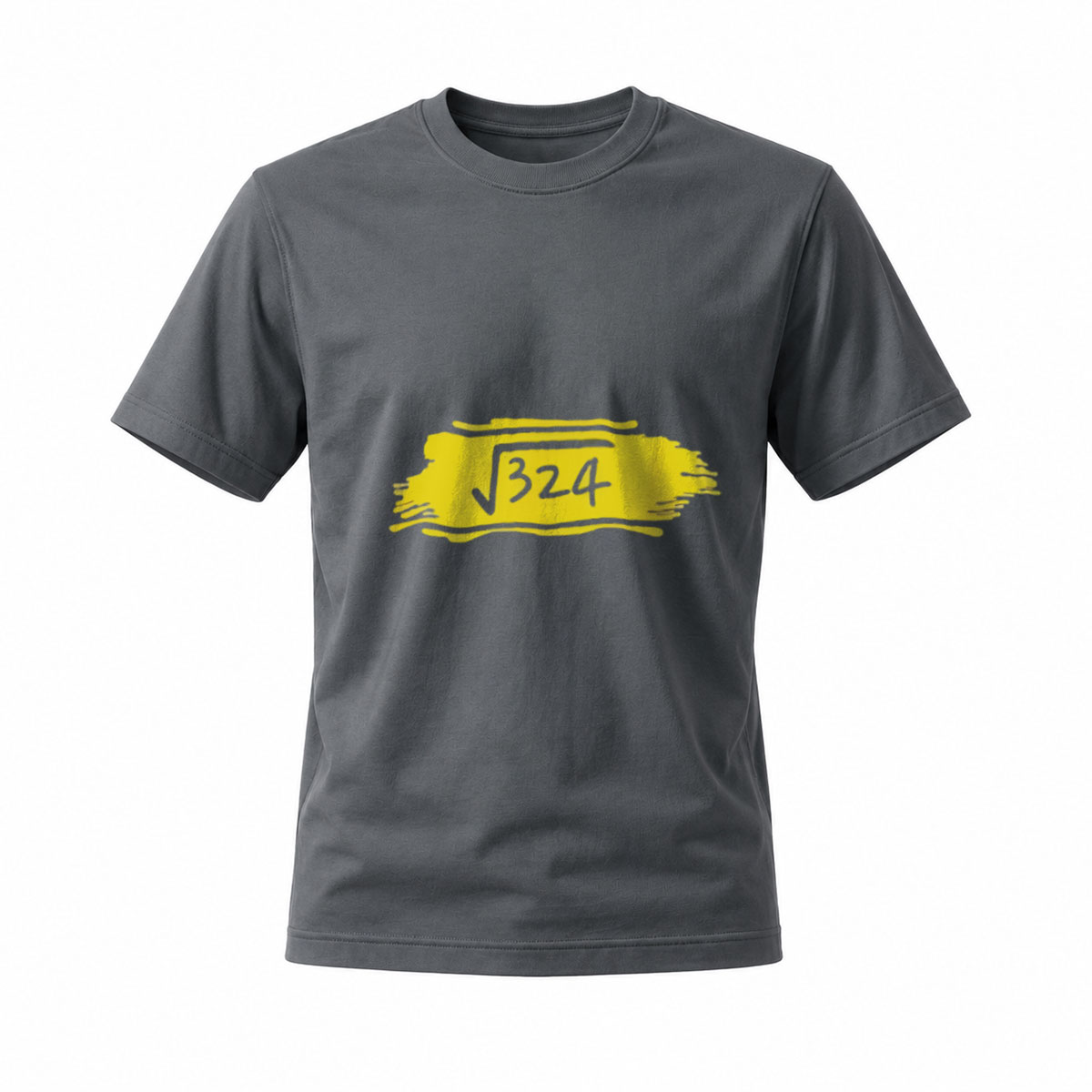 Men's Black T-Shirt Math Square Root 324 Gold Print Design - Image 6