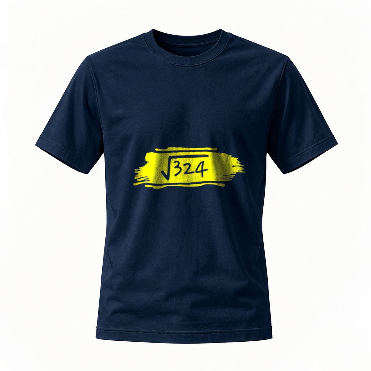 Men's Black T-Shirt Math Square Root 324 Gold Print Design - Image 7