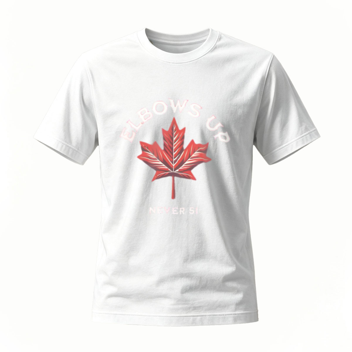 Elbows Up Never Sit Maple Leaf T-Shirt Men's Casual Wear - Image 2