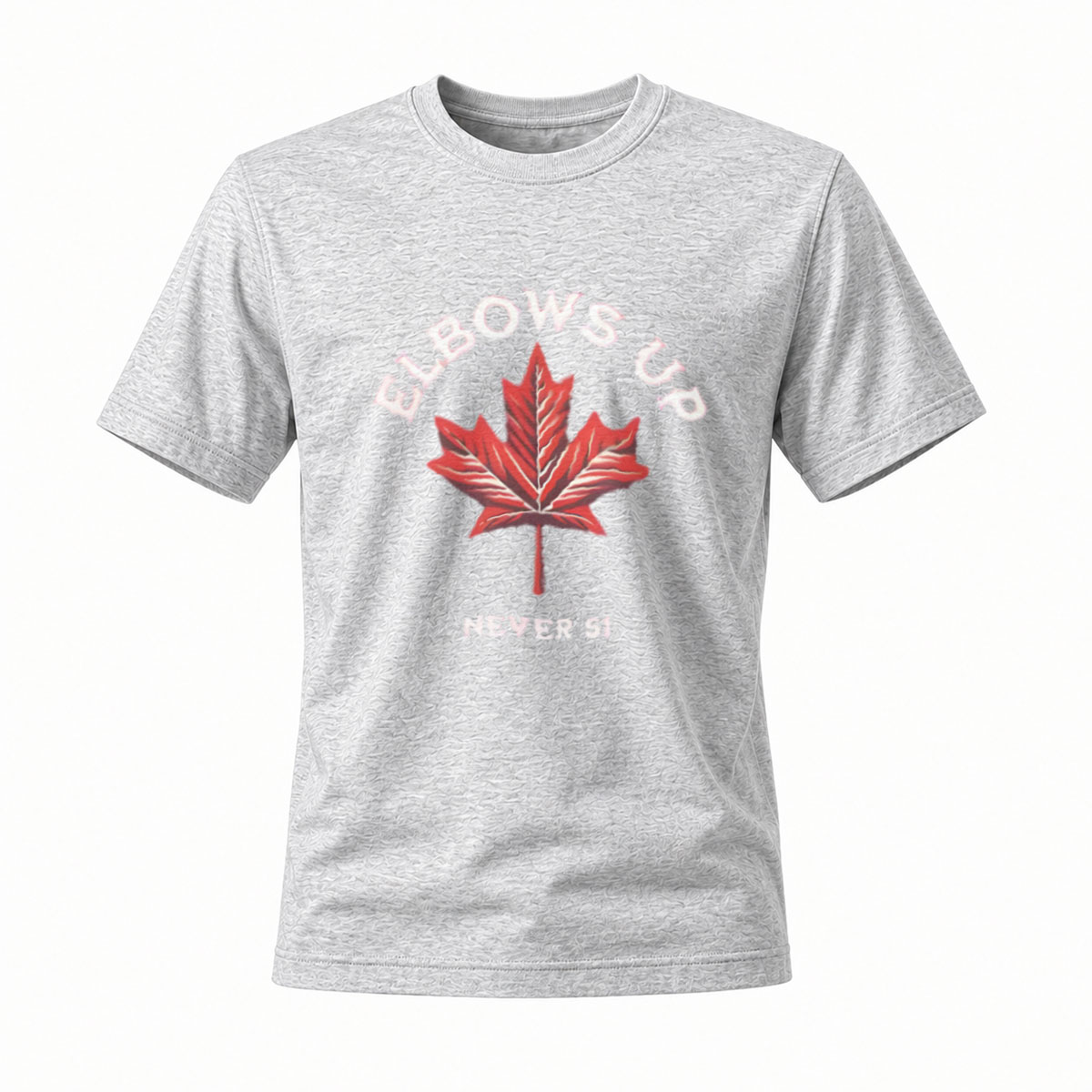 Elbows Up Never Sit Maple Leaf T-Shirt Men's Casual Wear - Image 3