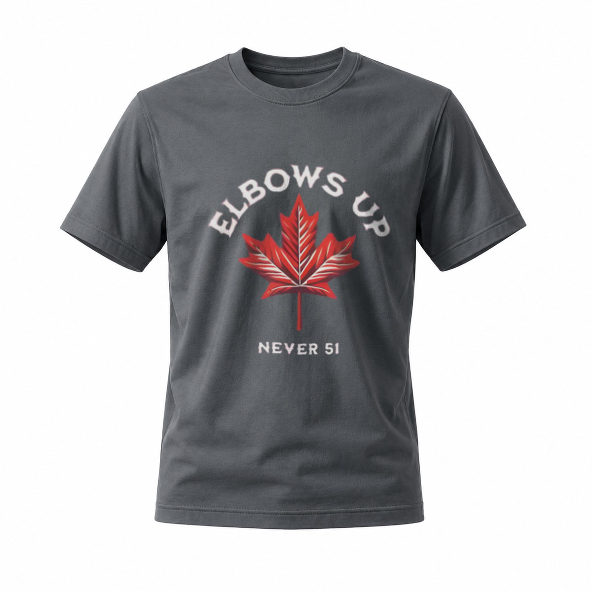 Elbows Up Never Sit Maple Leaf T-Shirt Men's Casual Wear - Image 6