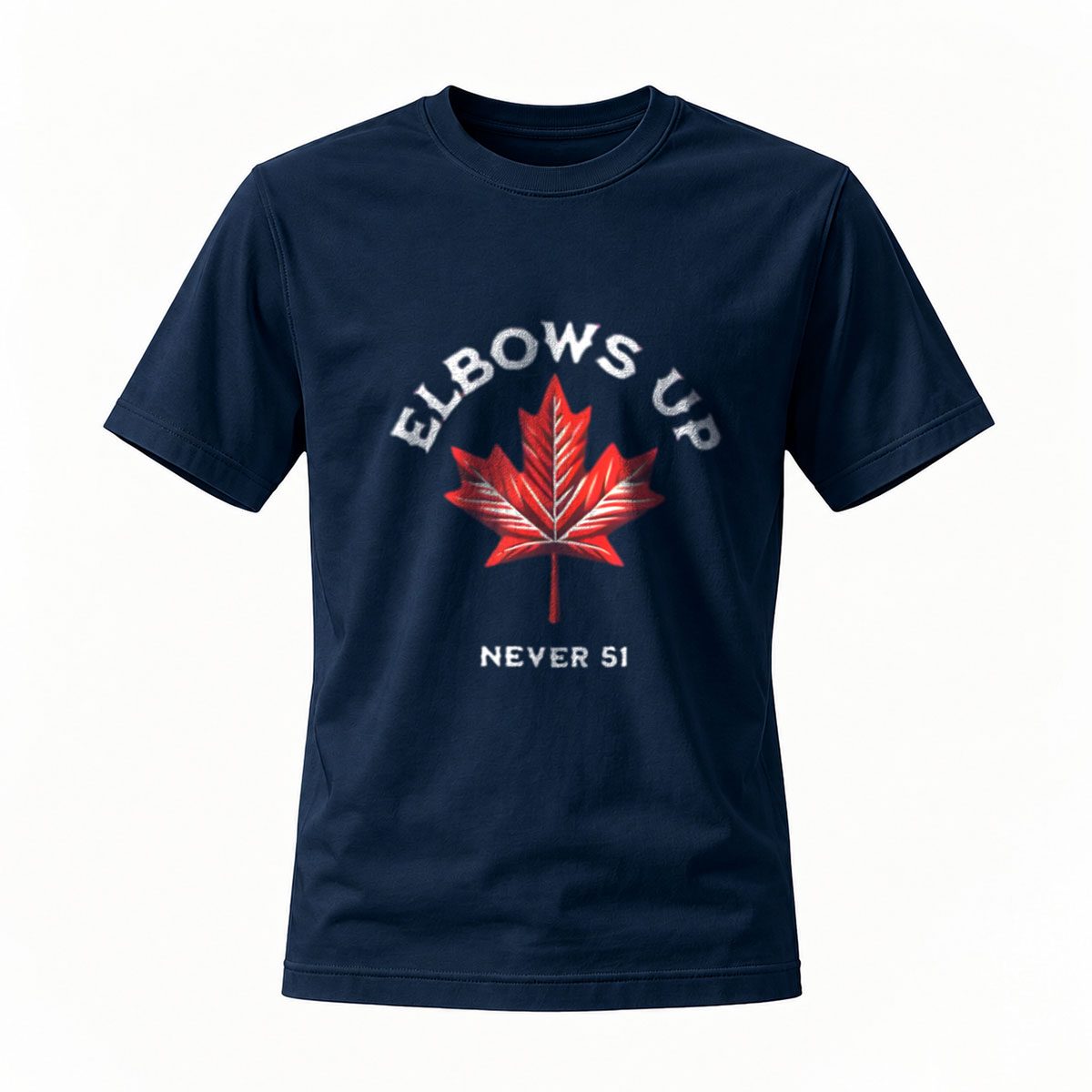 Elbows Up Never Sit Maple Leaf T-Shirt Men's Casual Wear - Image 7