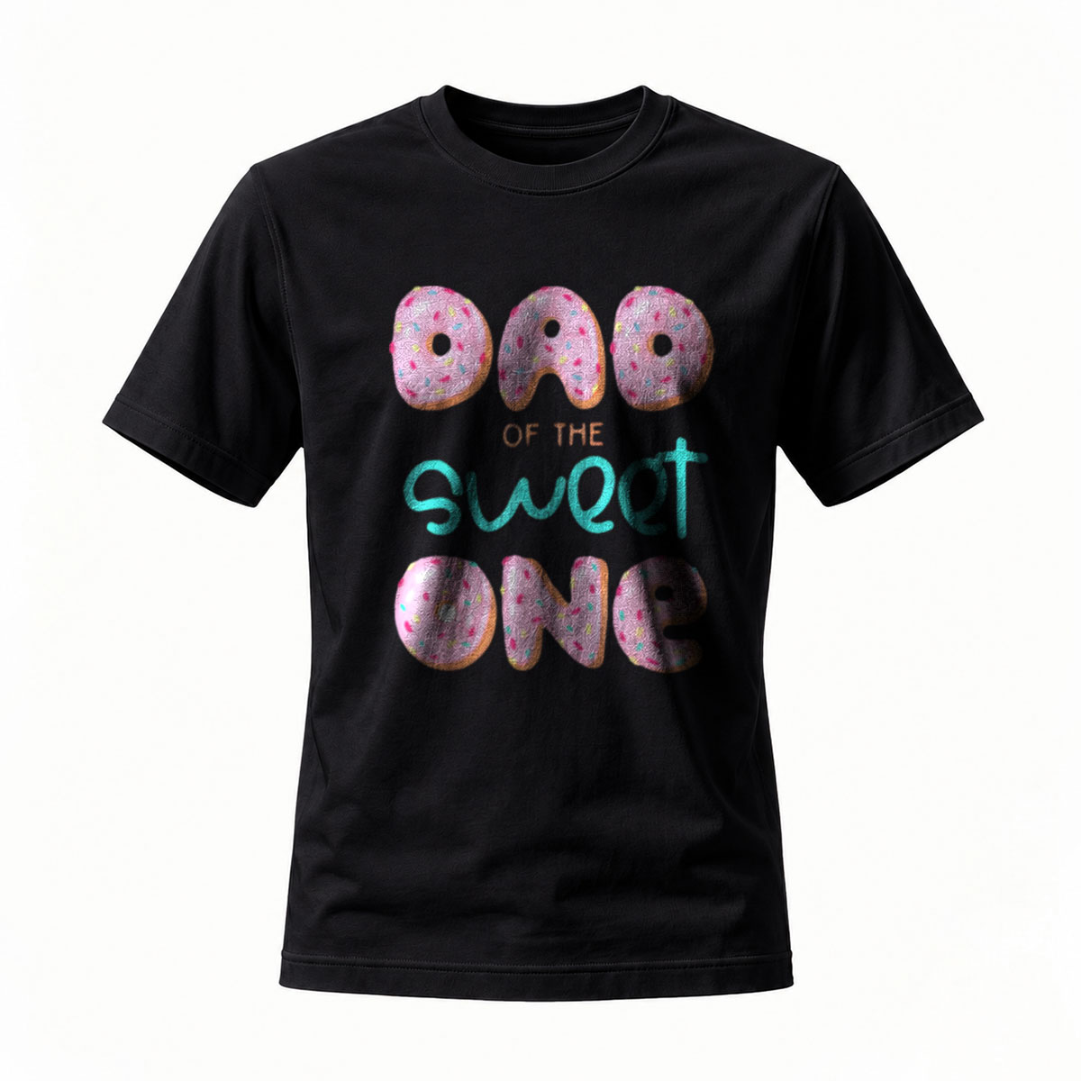 Dad of the Sweet One Donut Print T-Shirt Men's Gift