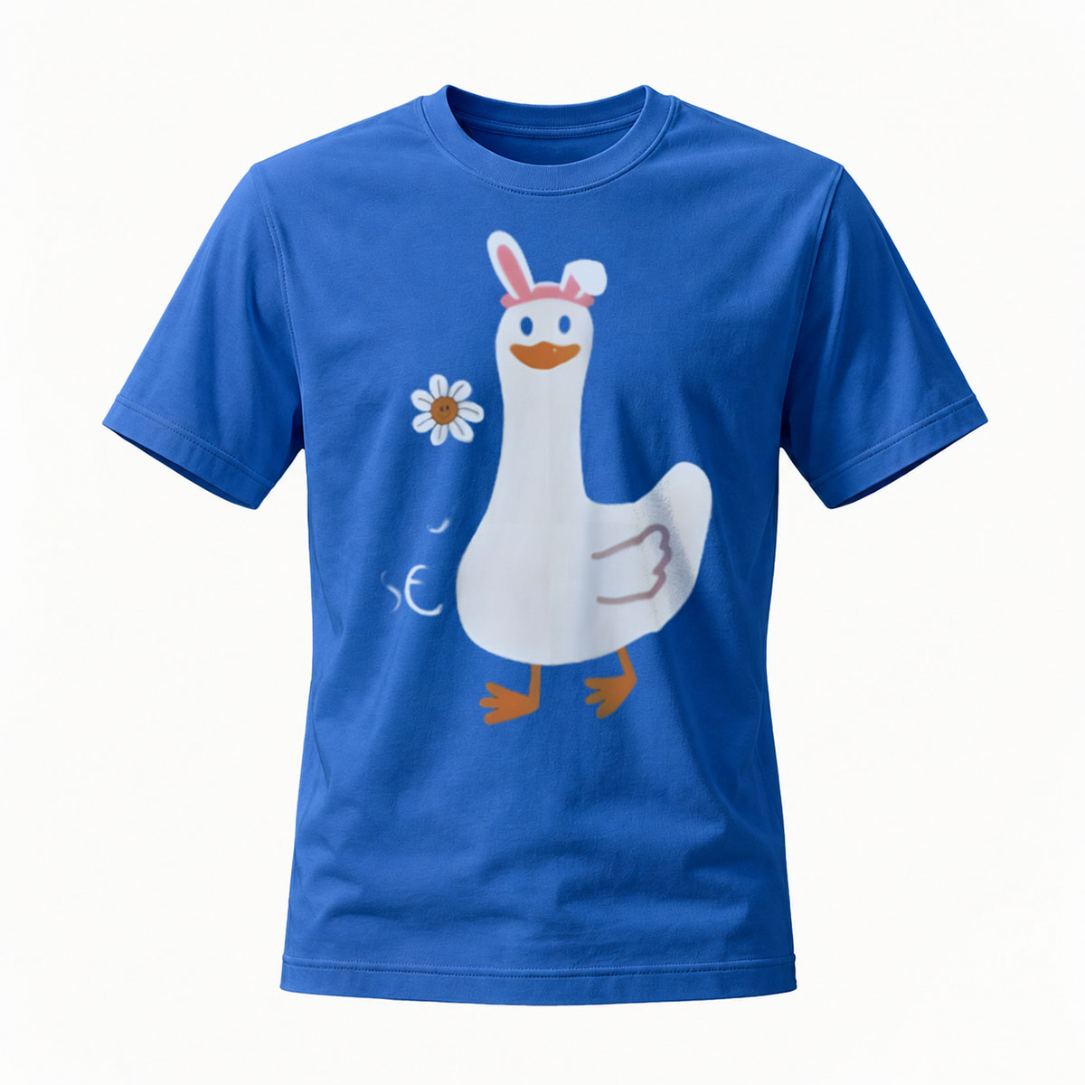 Duck with Bunny Ears and Daisy Flower T-Shirt - Image 4