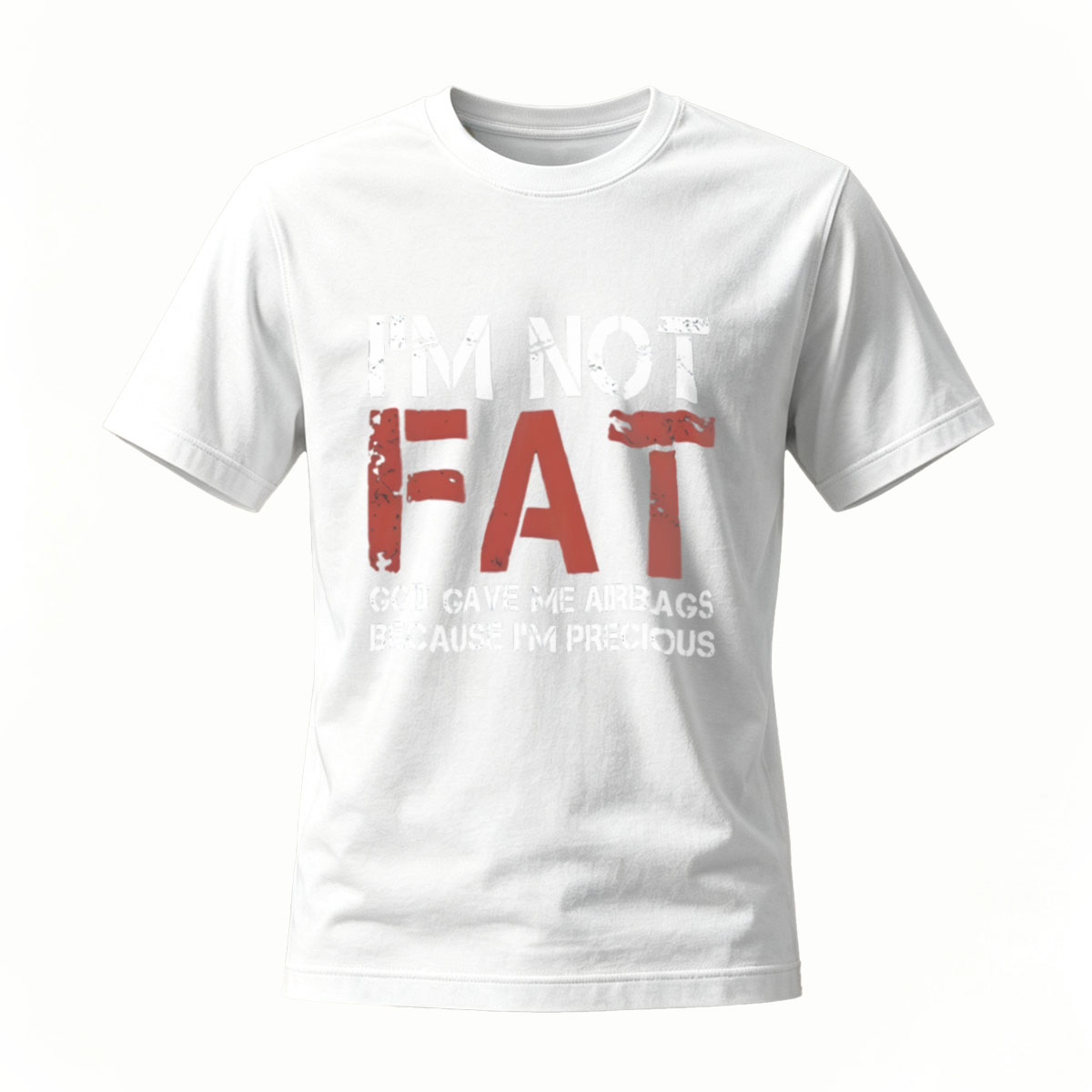 I'm Not Fat God Gave Me Airbags Funny Men's T-Shirt - Image 2