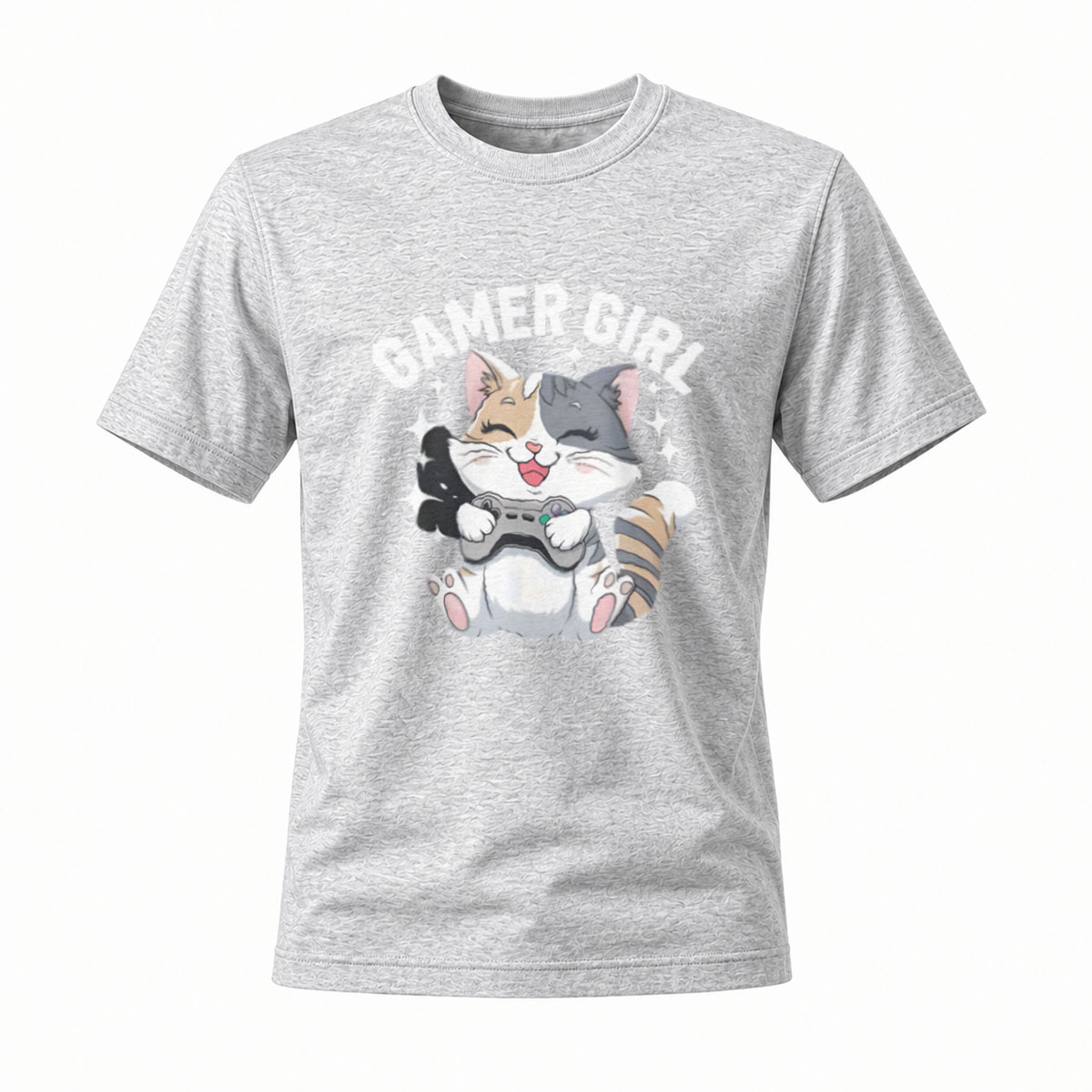 Gamer Girl Cat T-Shirt for Women Men Casual Gaming Gift Wear - Image 3