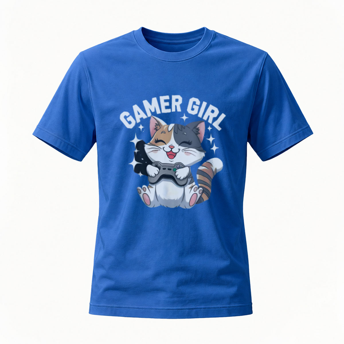Gamer Girl Cat T-Shirt for Women Men Casual Gaming Gift Wear - Image 4