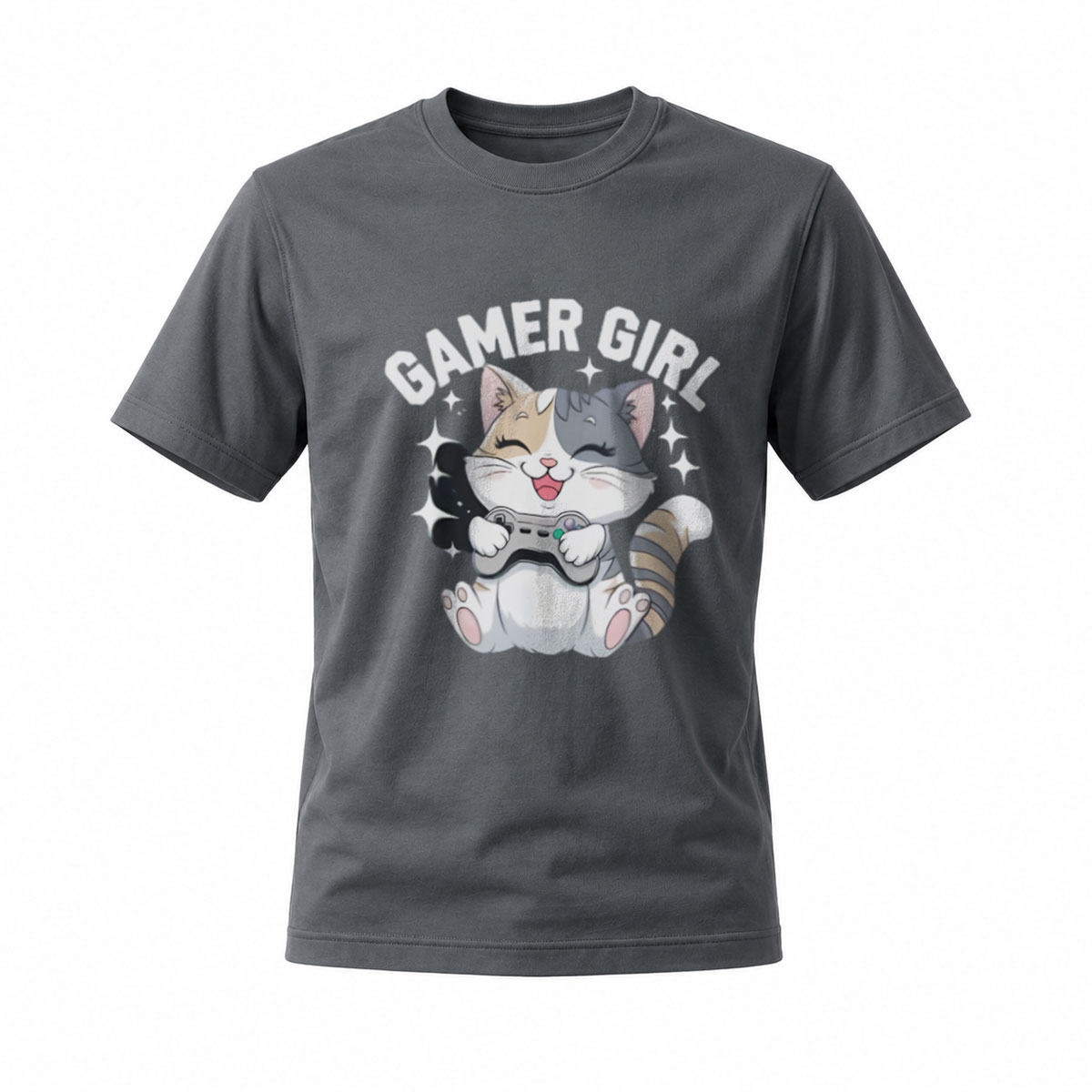 Gamer Girl Cat T-Shirt for Women Men Casual Gaming Gift Wear - Image 6