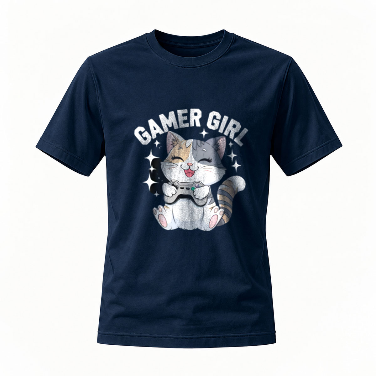 Gamer Girl Cat T-Shirt for Women Men Casual Gaming Gift Wear - Image 7