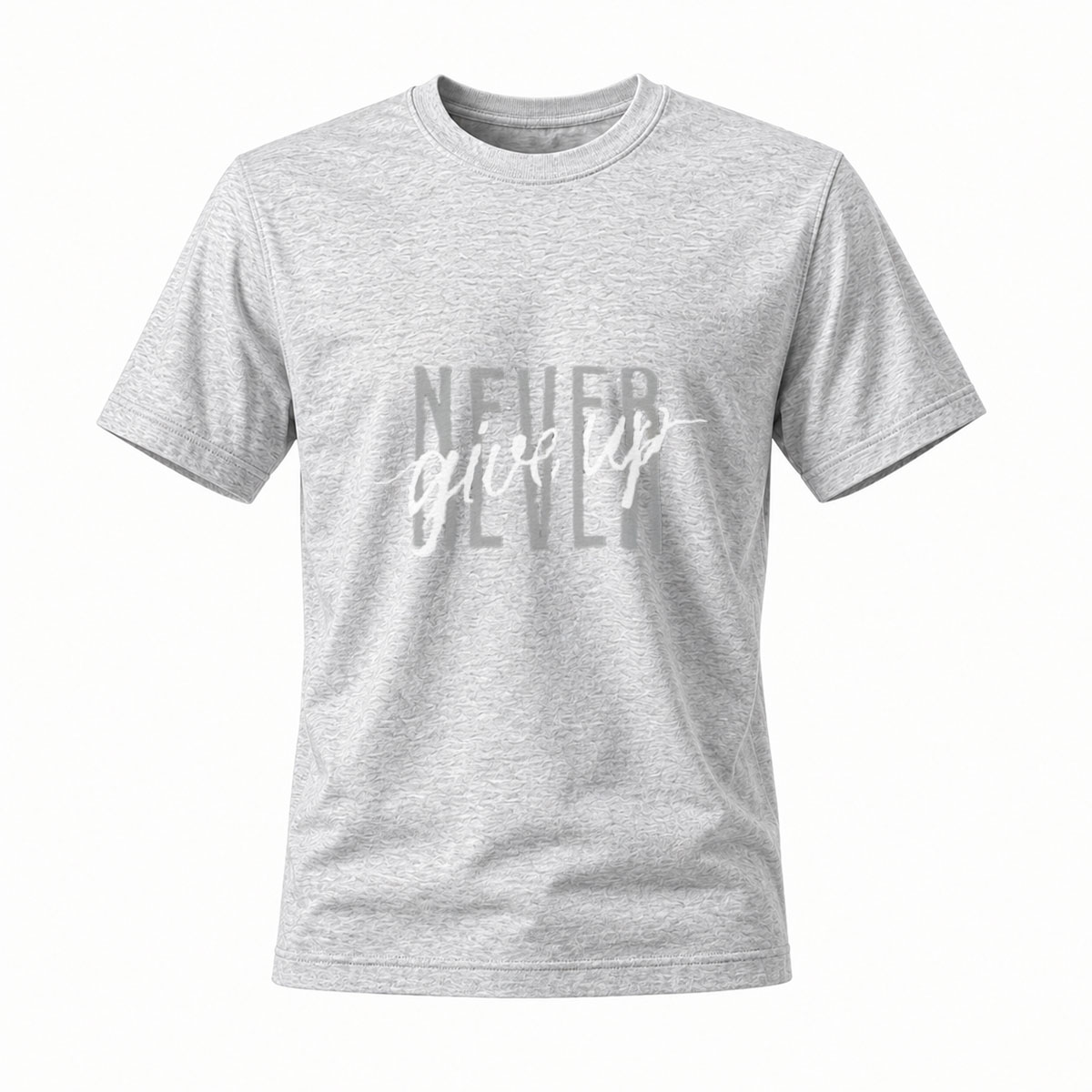Never Give Up Graphic T-Shirt Men's Motivational Wear - Image 3