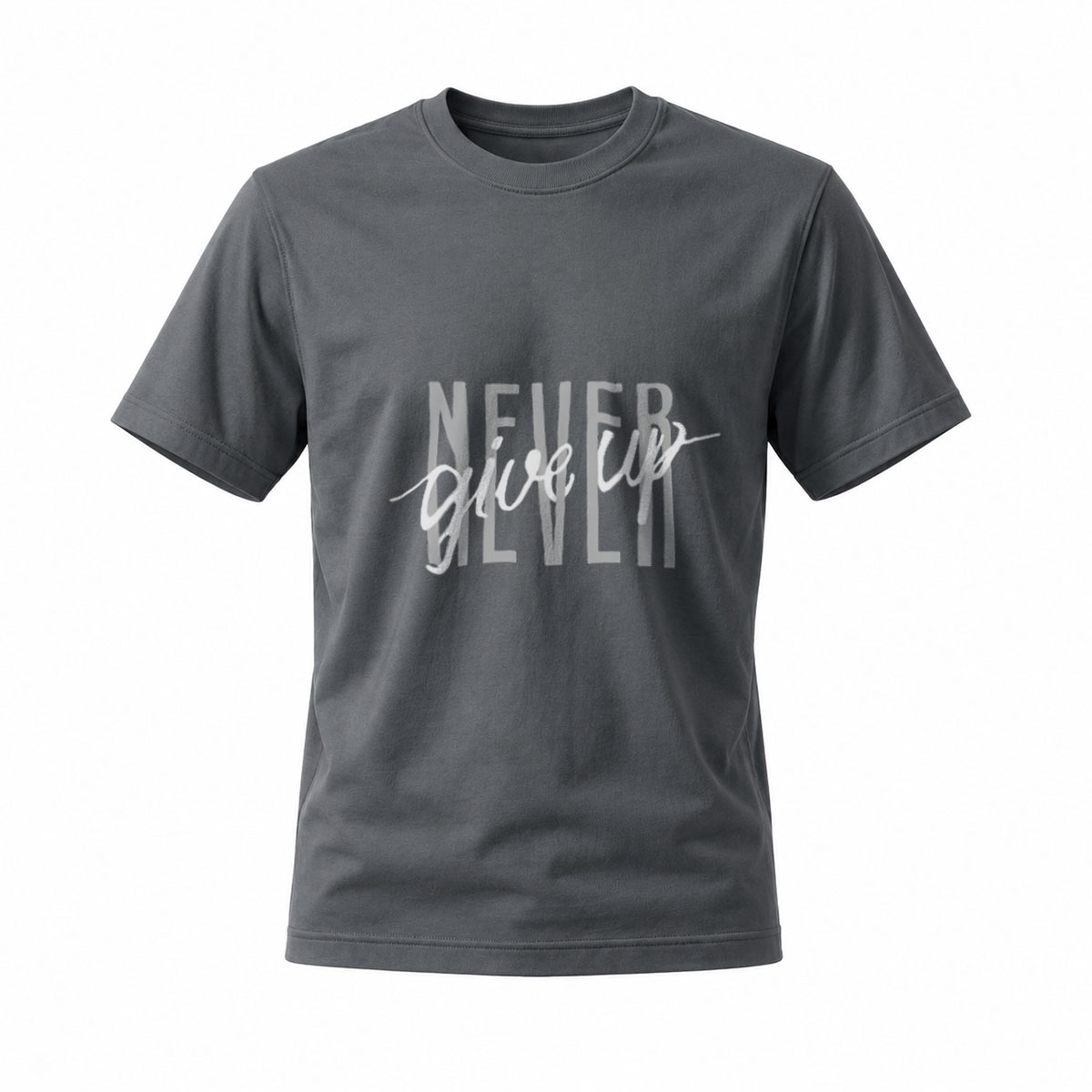 Never Give Up Graphic T-Shirt Men's Motivational Wear - Image 6