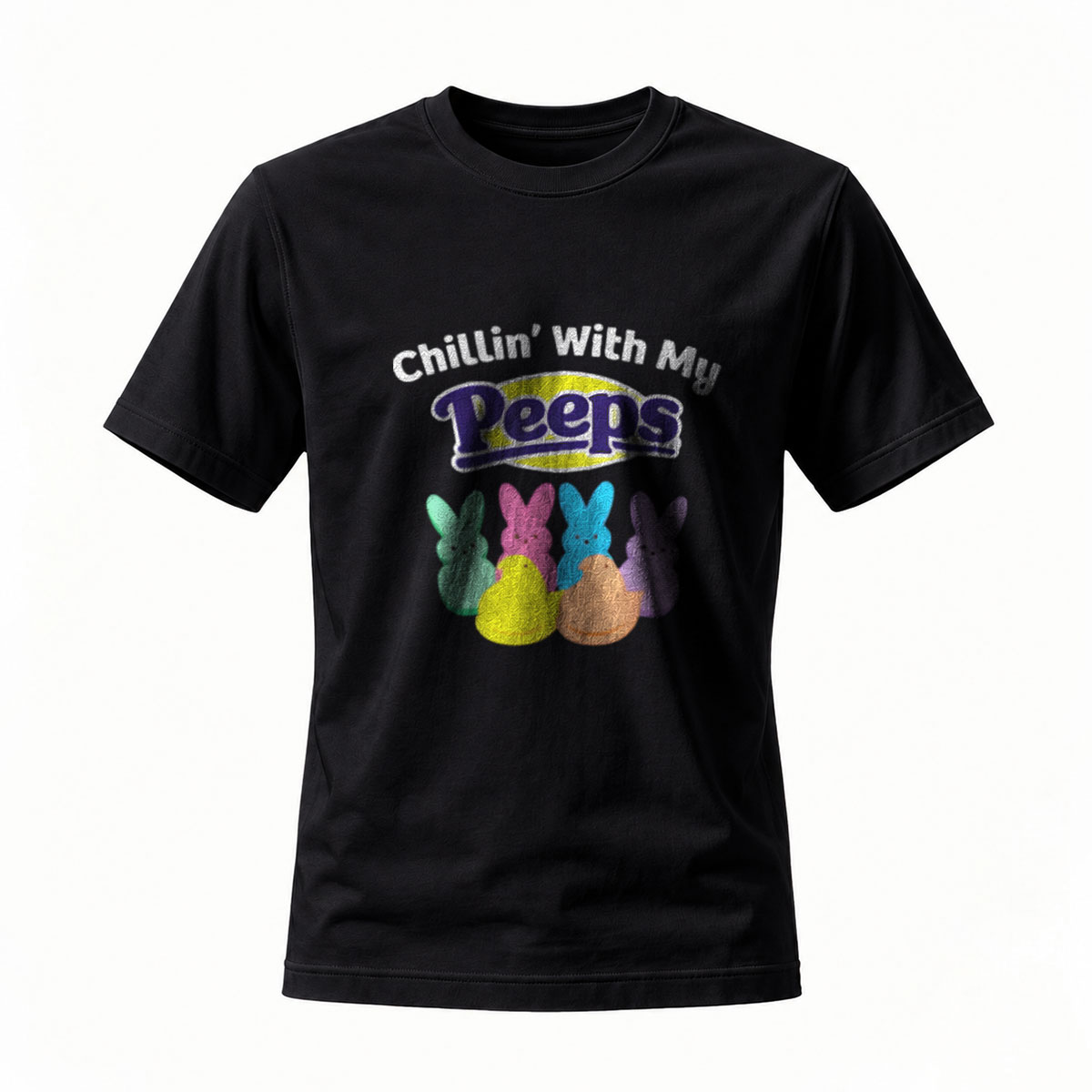 Chillin With My Peeps Easter Bunny T-Shirt Men Women Funny Gift