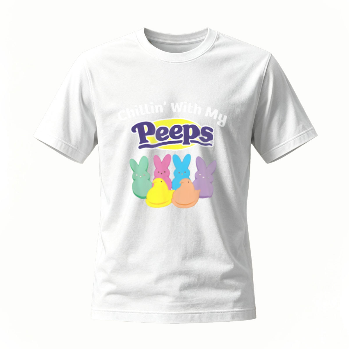 Chillin With My Peeps Easter Bunny T-Shirt Men Women Funny Gift - Image 2