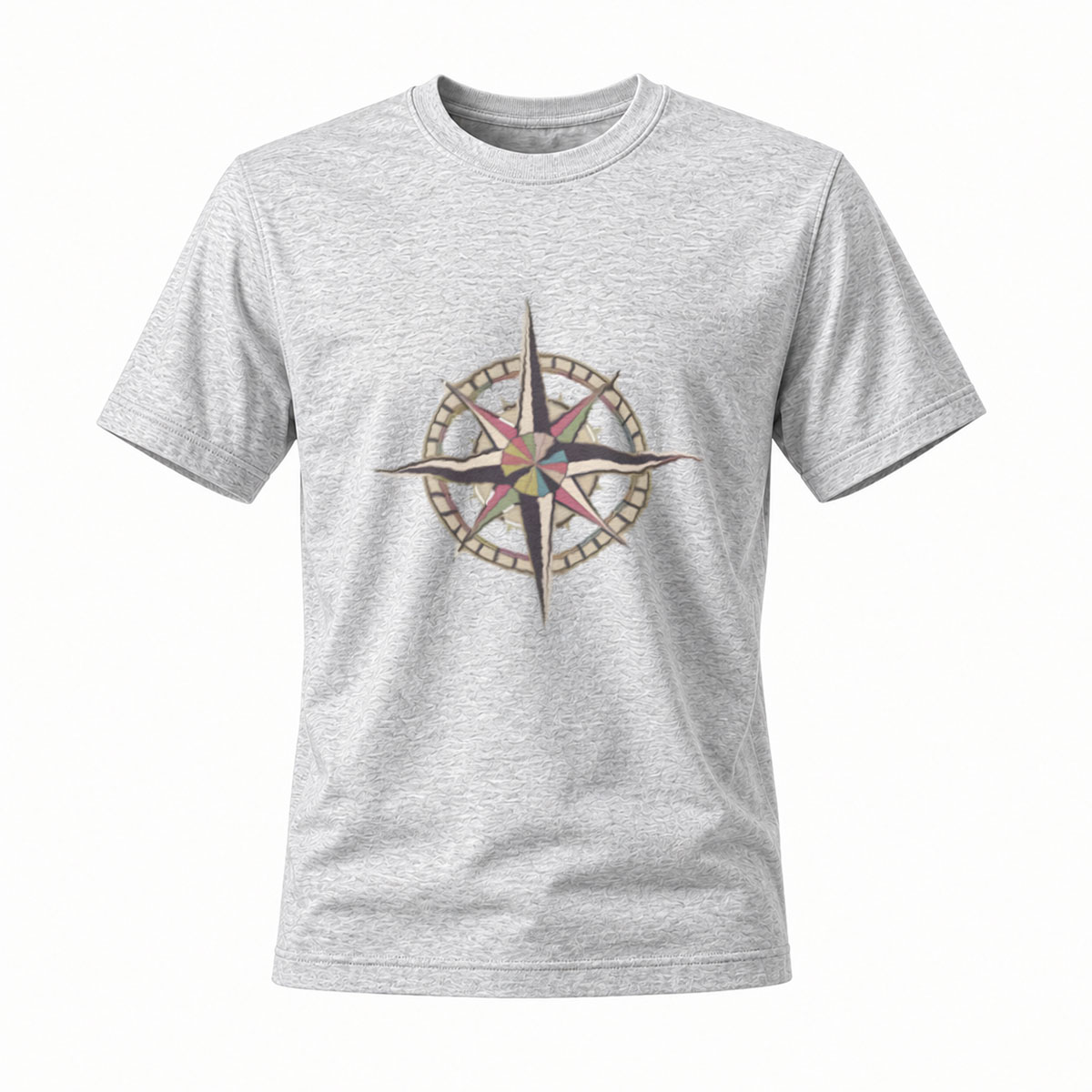 Black T-Shirt with Compass Star Design for Men and Women Casual Wear Gift - Image 3