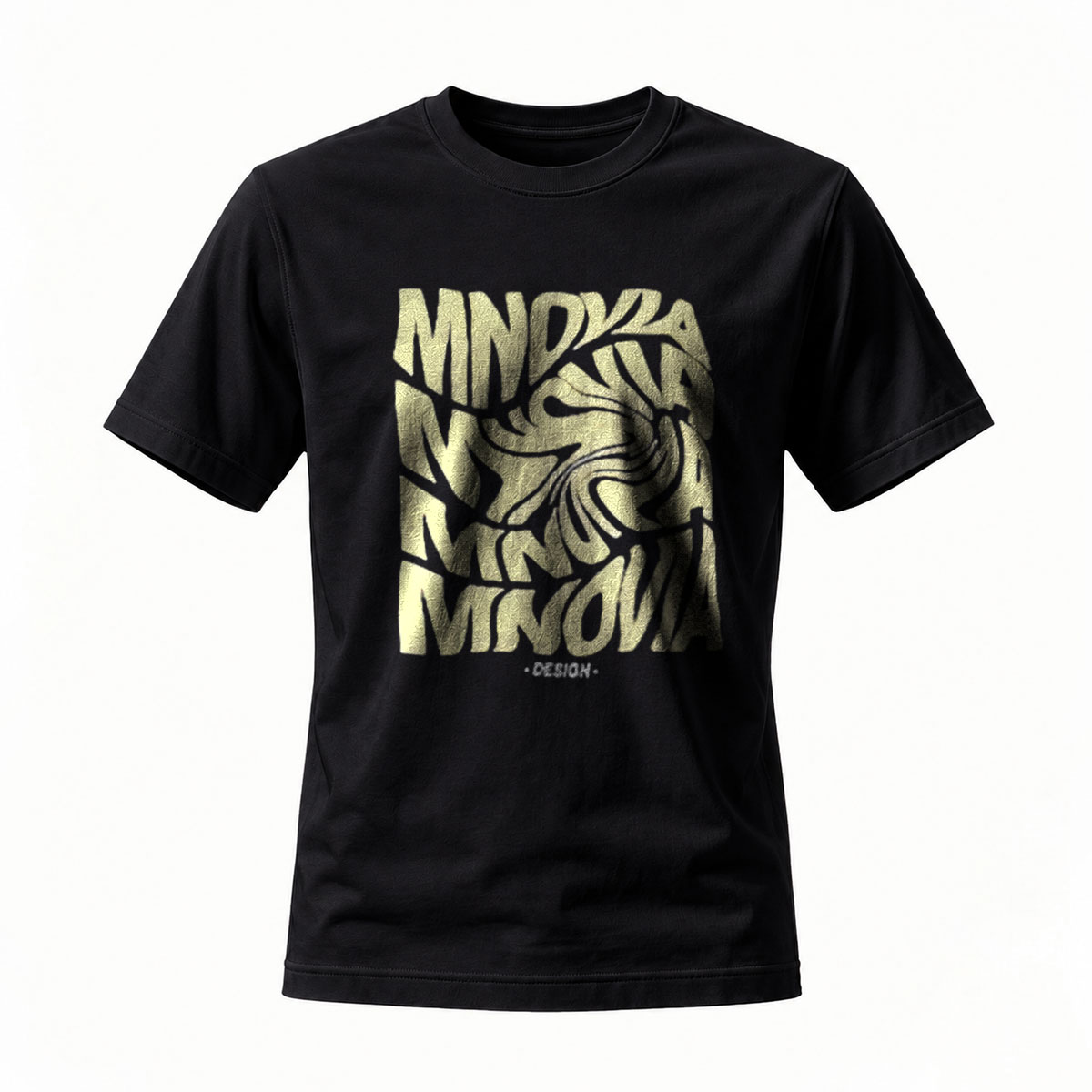 MNDKAA Gold Print T-Shirt Men's Fashion Streetwear Design