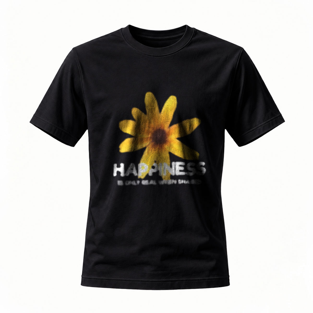 Happiness Flower Print Men's T-Shirt Summer Casual Wear