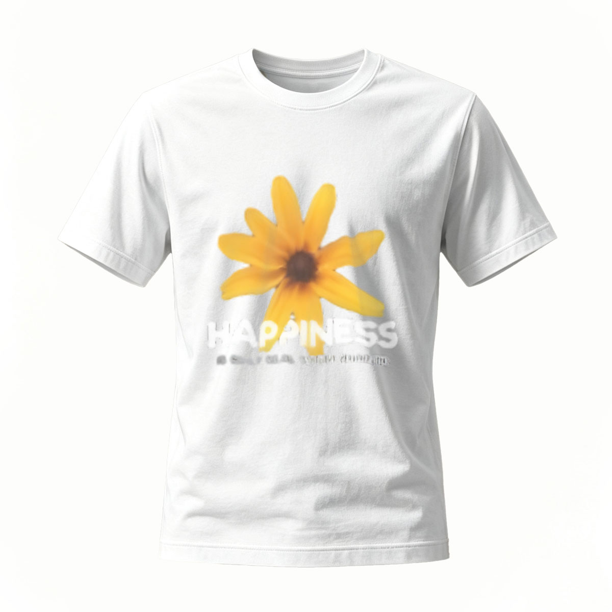 Happiness Flower Print Men's T-Shirt Summer Casual Wear - Image 2